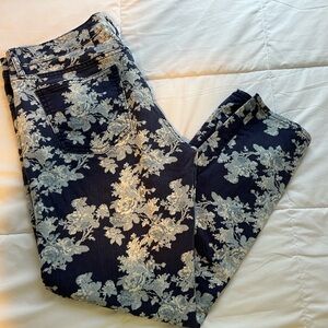Gap 1969 Always Skinny Floral Denim Blue Jeans